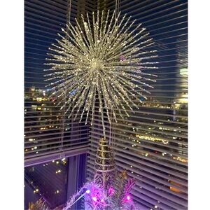 Anthropologie Shimmering Silver Starburst Tree Topper